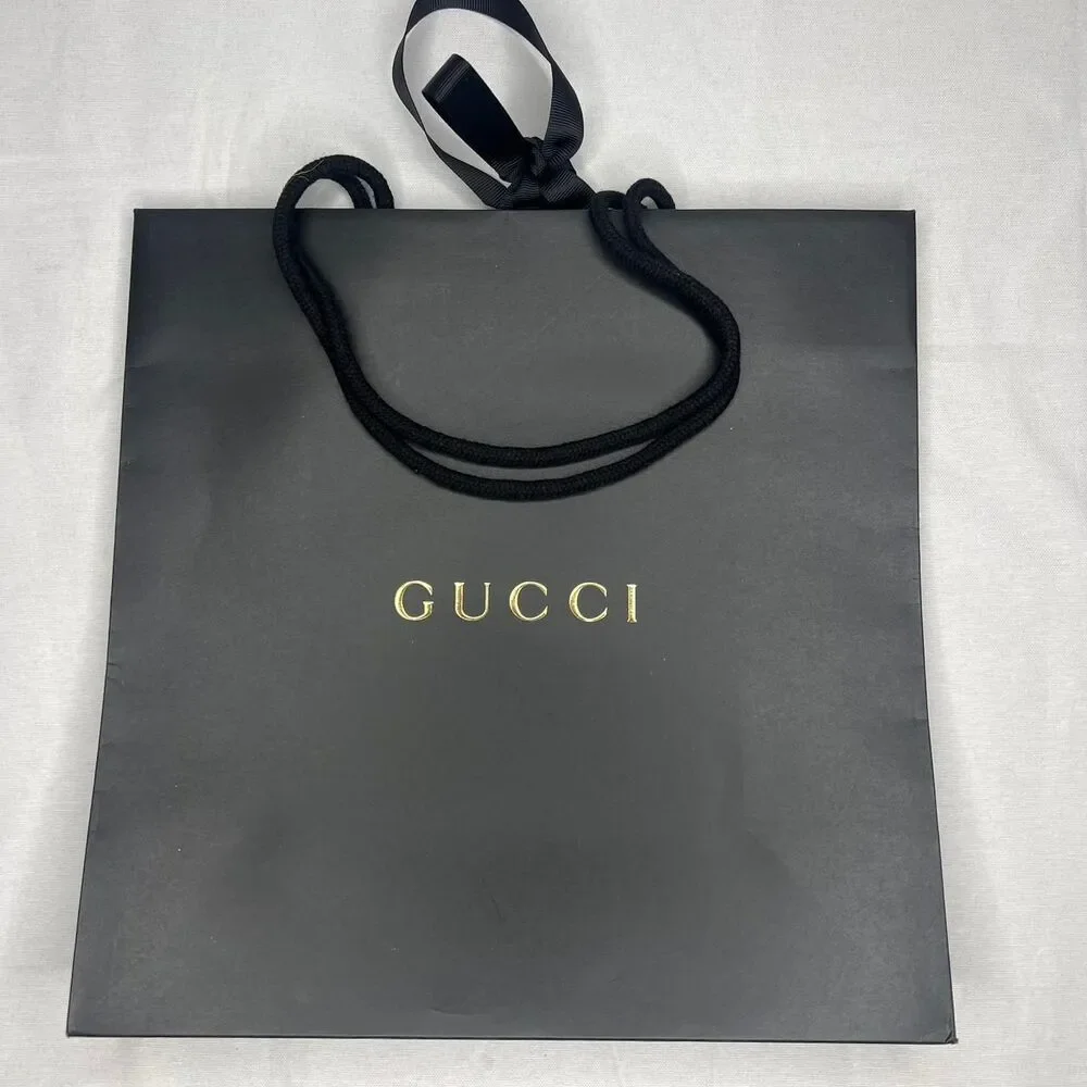 *EMPTY* Gucci Women's Black and Gold shopper Bag